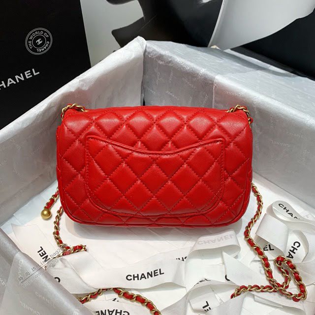 Chanel女包 1787紅色 Chanel2020新款單肩腋下包 Chanel鏈條單肩斜挎包  djc4005